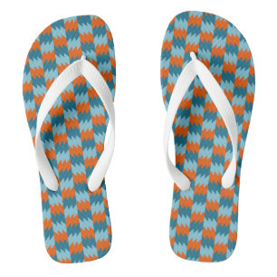 geometrisch aquamarin und orange flip flops