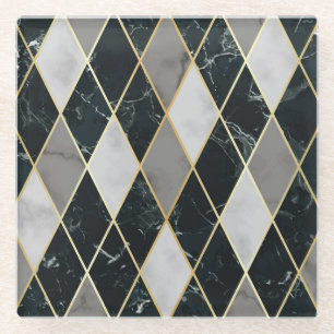 Geometrisch aus Marmor: Gold Lines Luxury Glasuntersetzer
