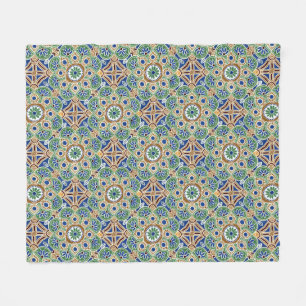 geometrisch blau grün und braun Fleece Blanket