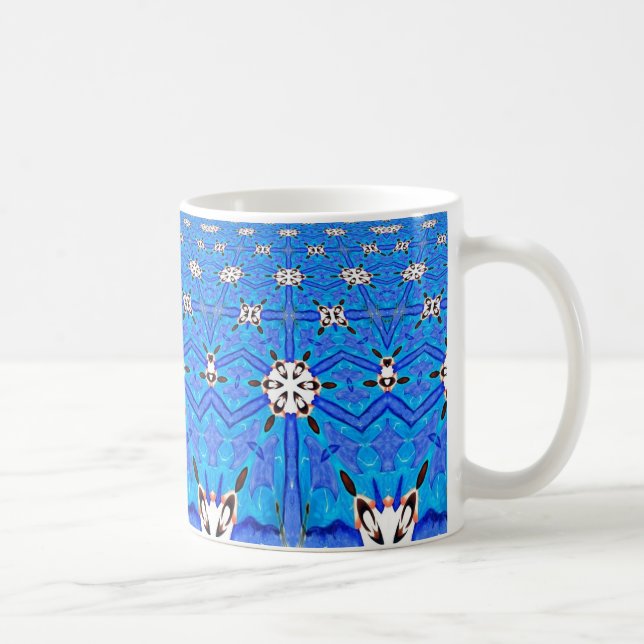 geometrisch blaue Grid-Tasse Tasse (Rechts)