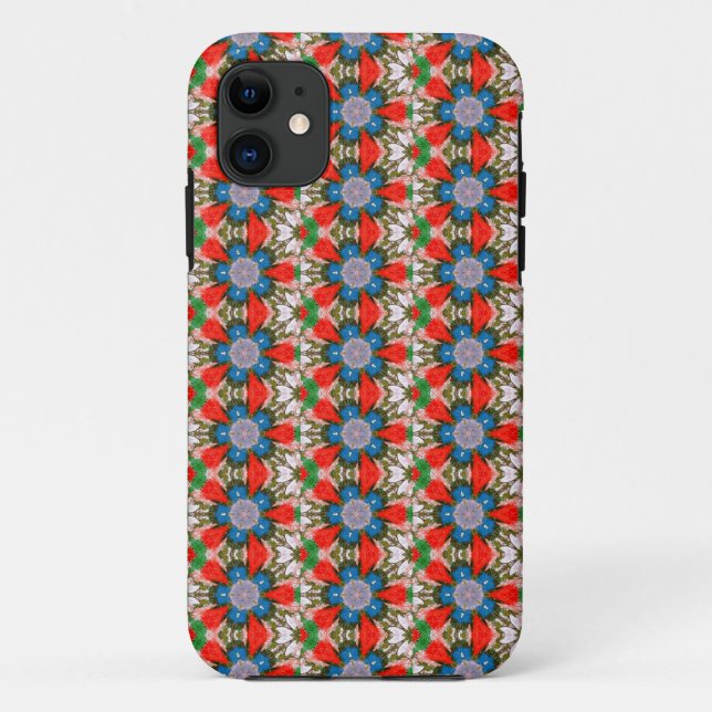 geometrisch blaue Sterne-Blume Case-Mate iPhone Hülle (Rückseite)