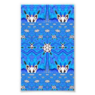 geometrisch blaues Gitter-Foto Fotodruck