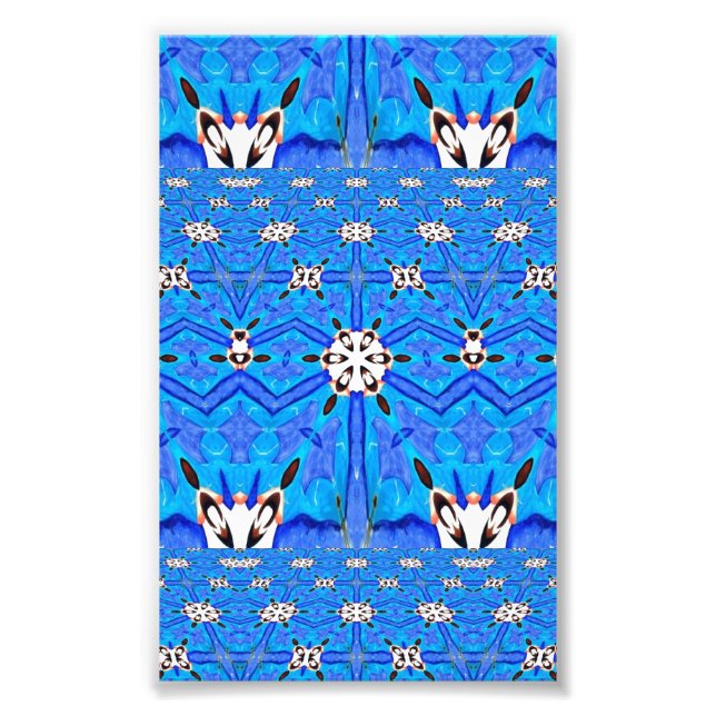 geometrisch blaues Gitter-Foto Fotodruck (Vorne)