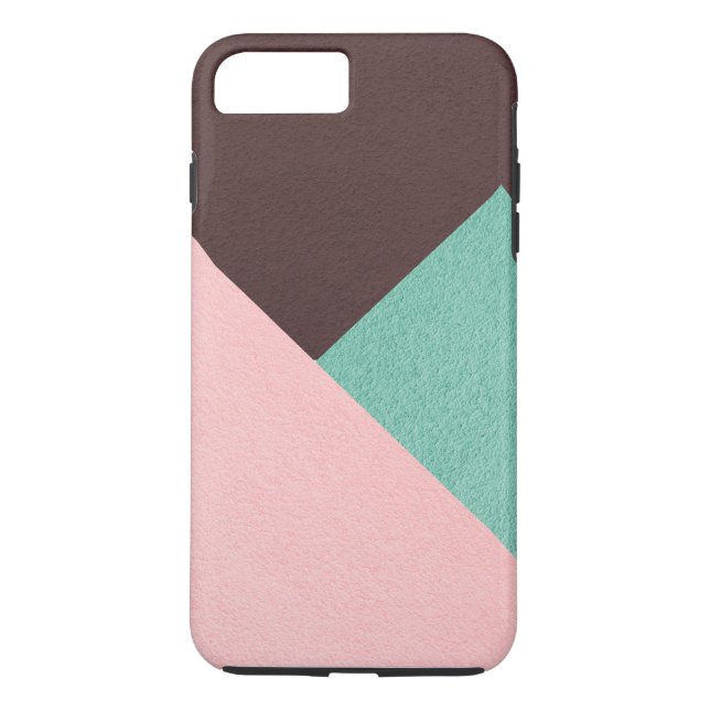 Geometrisch braun, grün und rosa Personalisiert Case-Mate iPhone Hülle (Rückseite)