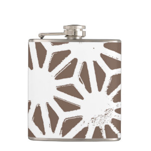 geometrisch braun-weiß flachmann