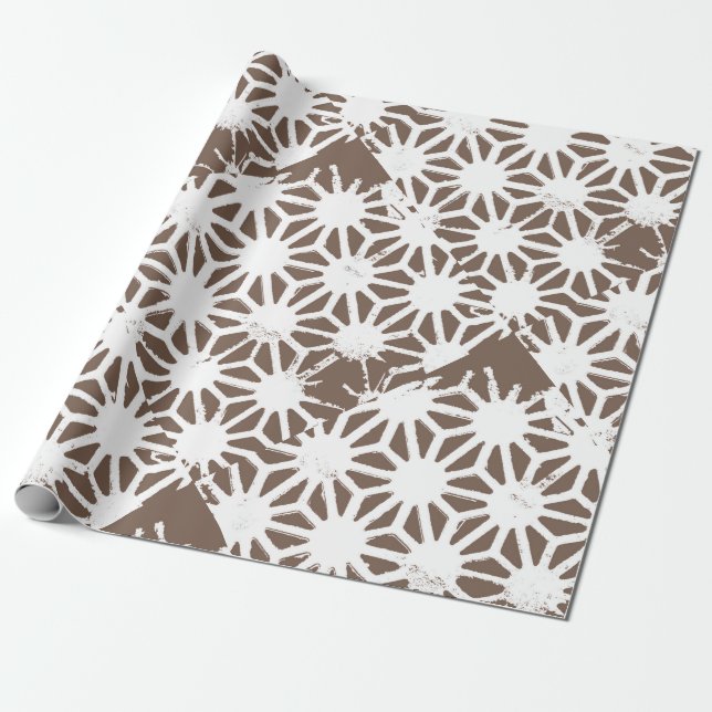 geometrisch braun-weiß geschenkpapier (Ungerollt)