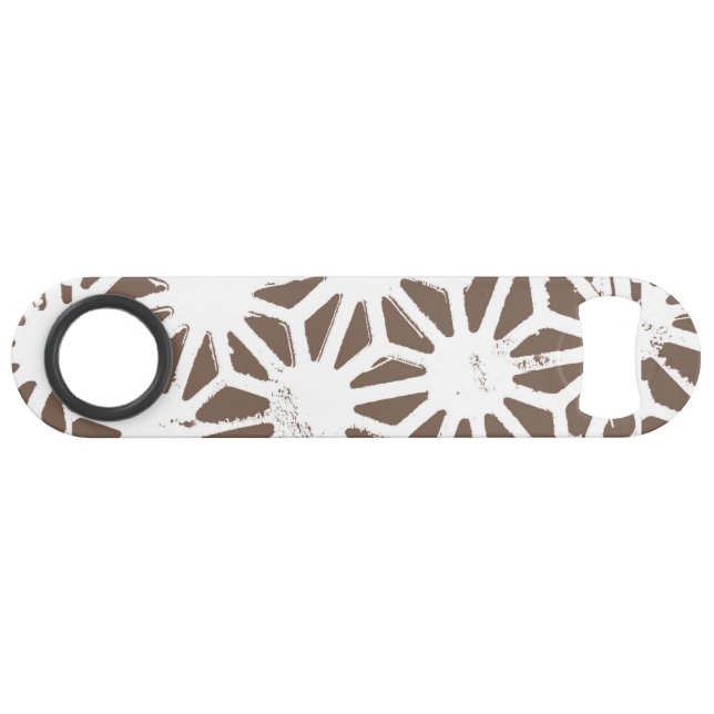 geometrisch braun-weiß speed flaschenöffner (Vorderseite (Horizontal))