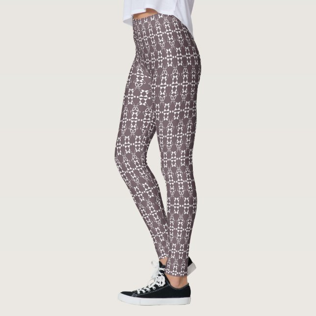 geometrisch-braune Ziermuster Leggings (Links)