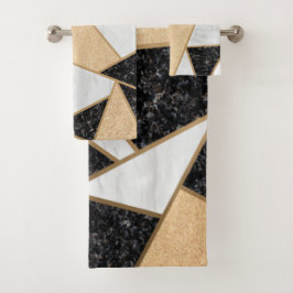 Geometrisch cooler Marmorstein Badhandtuch Set