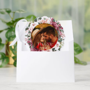 geometrisch   Danke Typografy Wedding Foto Ornament Karte
