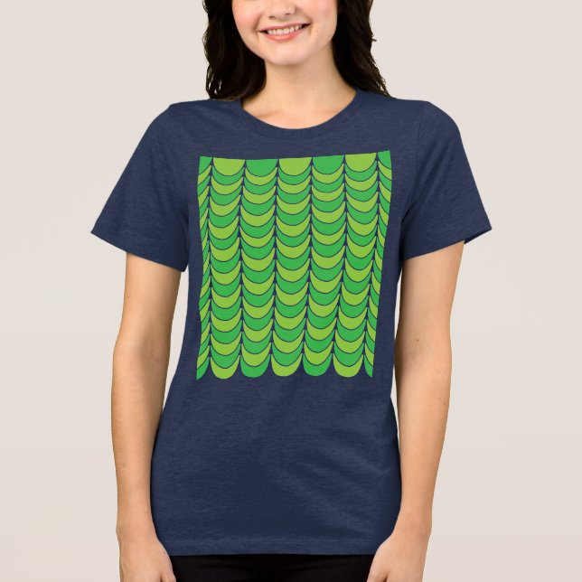 Geometrisch der grünen Hälfte des Kreises Tri-Blend Shirt (Vorderseite)