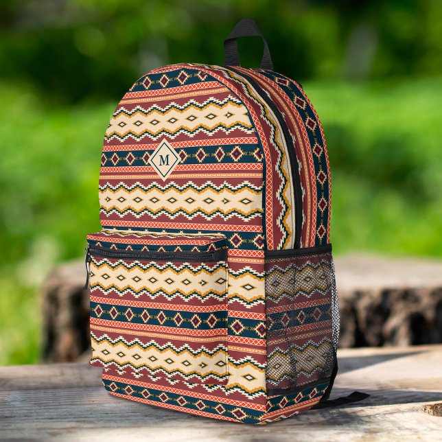 Geometrisch des Stammes der amerikanischen Boho Cu Bedruckter Rucksack (Von Creator hochgeladen)