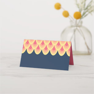 Geometrisch elegant blau und rot platzkarte
