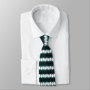 Geometrisch Elegant Modern Türkis Blau Weiß Schwar Krawatte