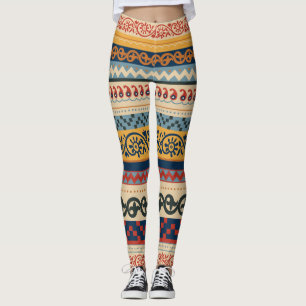 Geometrisch ethnisch: nahtloser Ornament-Hintergru Leggings