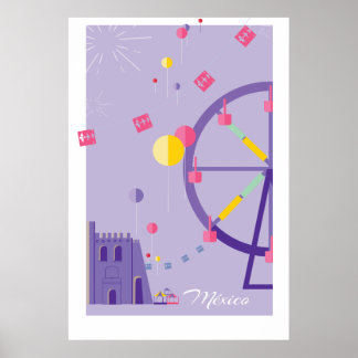 geometrisch farbenfroh mexikanisches Festivalposte Poster