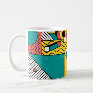 Geometrisch farbig: abstraktes Muster. Kaffeetasse