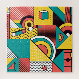 Geometrisch farbig: abstraktes Muster. Puzzle