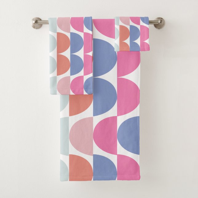 Geometrisch farbig Semi Circle Geometric Badhandtuch Set (Insitu)