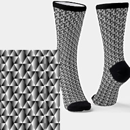 Geometrisch für den Silver Gray Metallic Shine Eff Socken