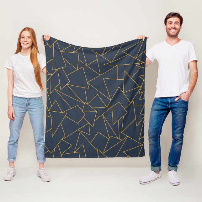 geometrisch für Navy und Gold Fleecedecke (Beispiel)