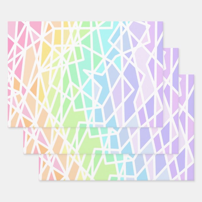 Geometrisch für Regenbogen Geschenkpapier Set (Set)