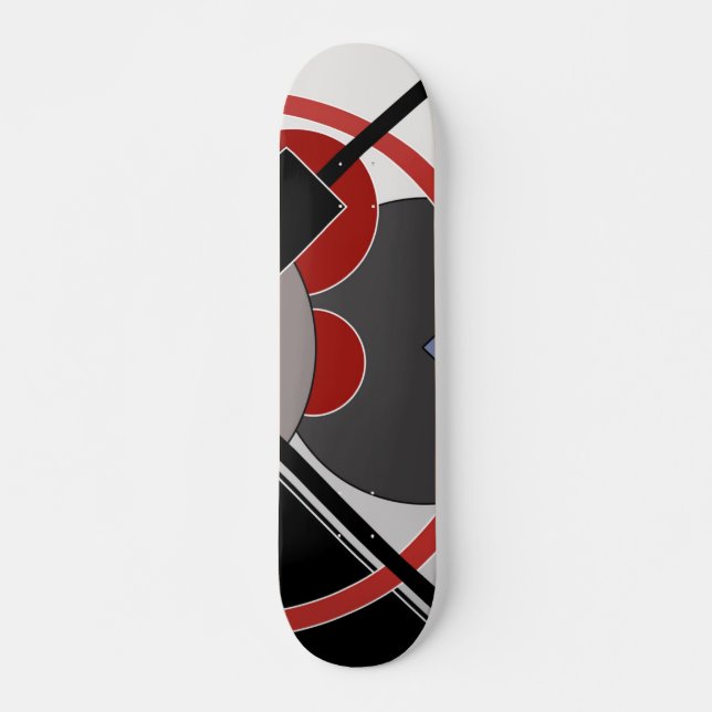 geometrisch für Schwarz und Rot Skateboard (Vorne)