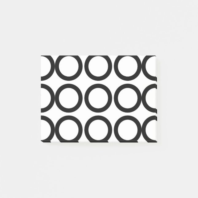 Geometrisch für Schwarzweiß Post-it Klebezettel (Vorderseite)