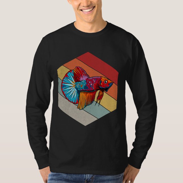 geometrisch gebeutelte Vintage Retrofanganlage T-Shirt (Vorderseite)