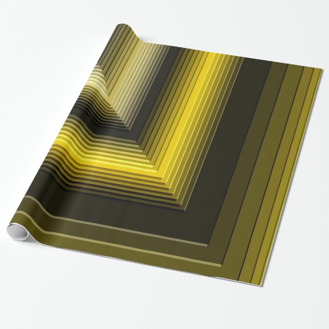 geometrisch gelbes Muster Geschenkpapier (Ungerollt)