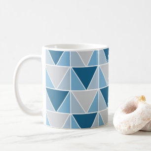 Geometrisch Geometrisch, blau, grau Kaffeetasse