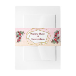 Geometrisch - Glitzer Burgundy-Blume Einladungsbanderole