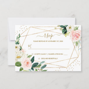 Geometrisch Golderröten blumengoldhochzeit UAWG RSVP Karte