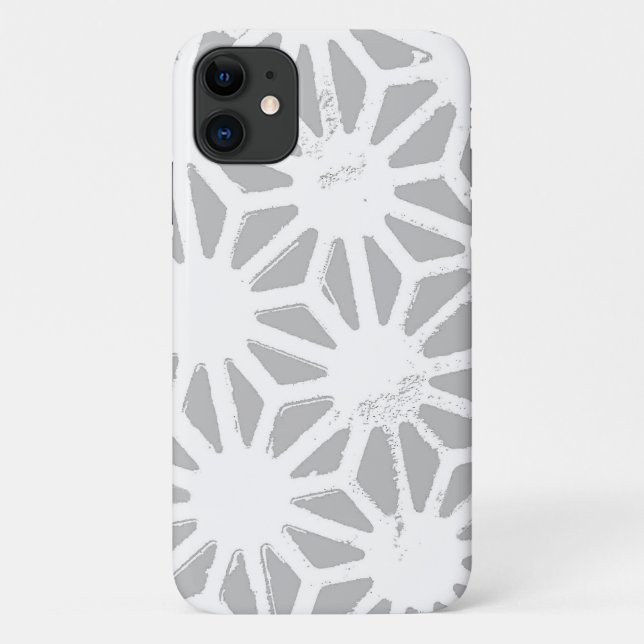 geometrisch-grau-weiße Muster Case-Mate iPhone Hülle (Rückseite)