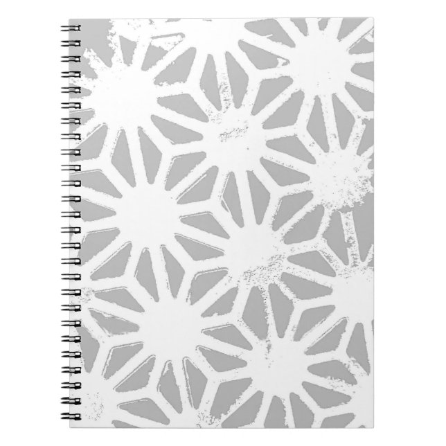 geometrisch-grau-weiße Muster Notizblock (Vorderseite)