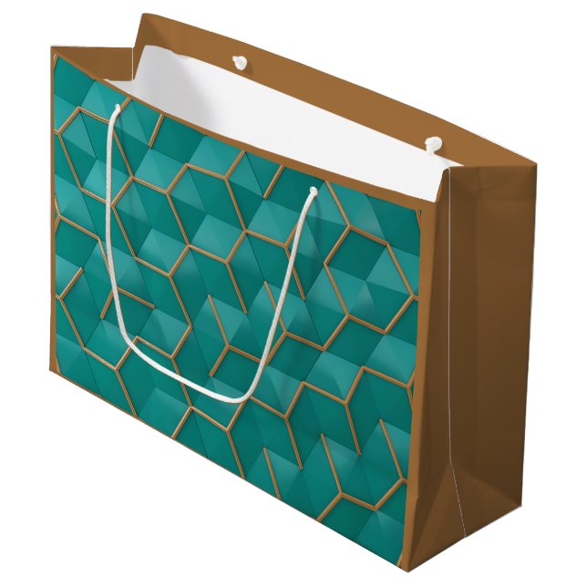 geometrisch große geschenktüte (Vorderseite Schrägansicht)