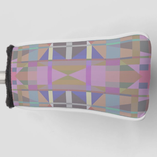 Geometrisch grün Lila rosa Golf Headcover (Vorderseite)
