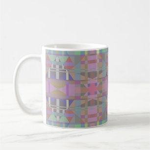 Geometrisch grün Lila rosa Kaffeetasse