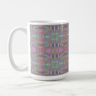 Geometrisch grün Lila rosa Kaffeetasse