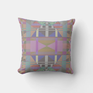 Geometrisch grün Lila rosa Kissen