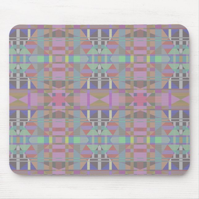 Geometrisch grün Lila rosa Mousepad (Vorne)