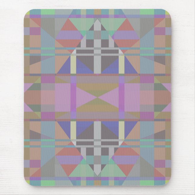Geometrisch grün Lila rosa Mousepad (Vorne)