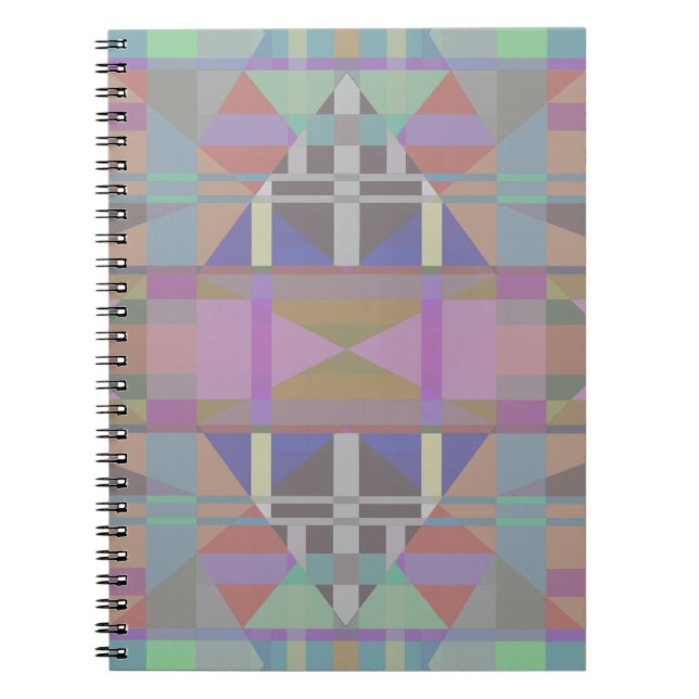 Geometrisch grün Lila rosa Notizblock (Vorderseite)