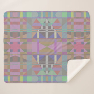 Geometrisch grün Lila rosa Sherpadecke