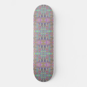 Geometrisch grün Lila rosa Skateboard