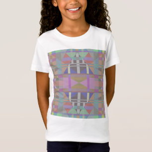 Geometrisch grün Lila rosa T-Shirt