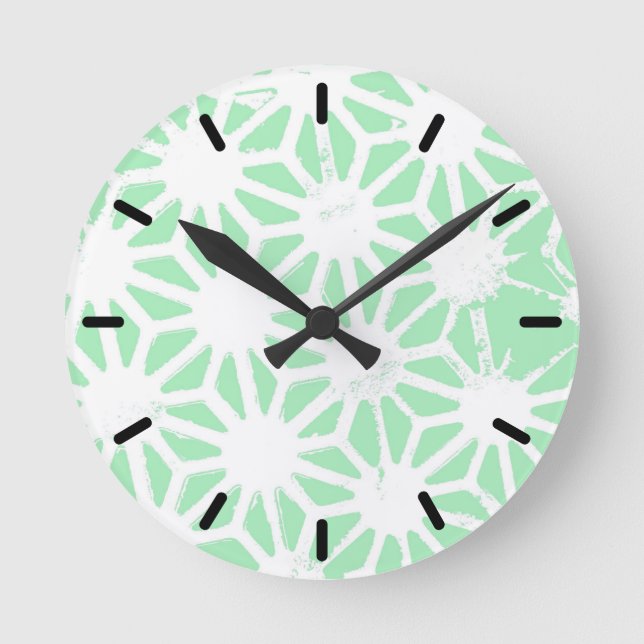 geometrisch grün runde wanduhr (Vorderseite)