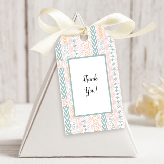 Geometrisch grün und peach geschenkanhänger (Von Creator hochgeladen)