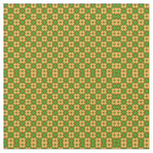 geometrisch-grünes und orangefarbenes Muster Stoff