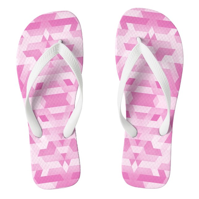 geometrisch in rosa Tönen Flip Flops (Fußbett)